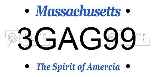 3GAG99 Massachusetts License Plate