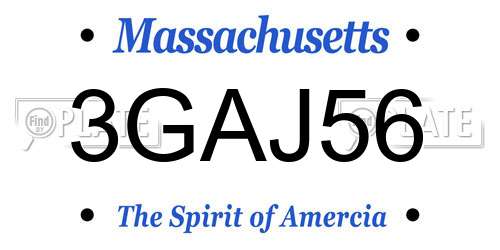 3GAJ56 Massachusetts License Plate