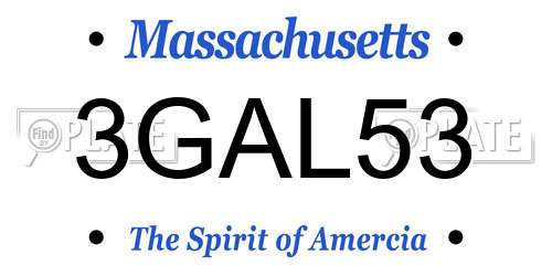 3GAL53 Massachusetts License Plate