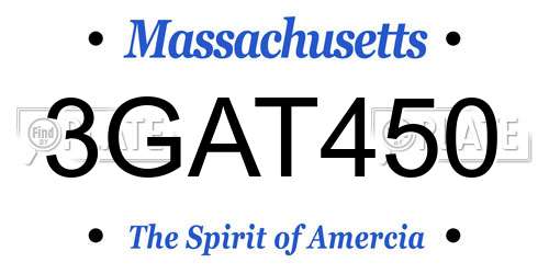 3GAT450 Massachusetts License Plate