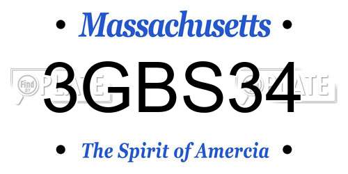 3GBS34 Massachusetts License Plate