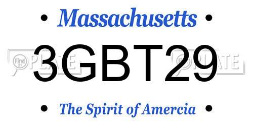 3GBT29 Massachusetts License Plate