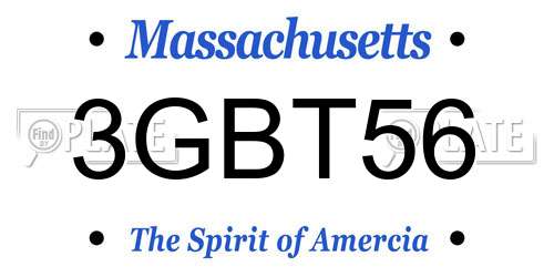 3GBT56 Massachusetts License Plate
