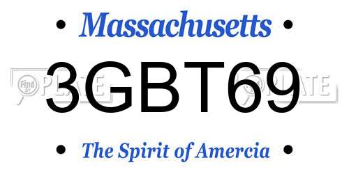 3GBT69 Massachusetts License Plate