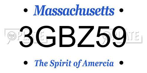 3GBZ59 Massachusetts License Plate