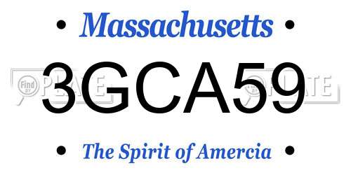 3GCA59 Massachusetts License Plate