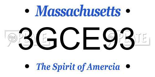 3GCE93 Massachusetts License Plate