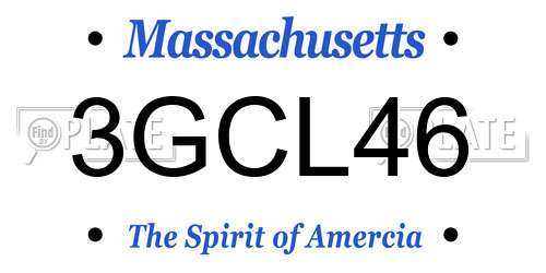 3GCL46 Massachusetts License Plate