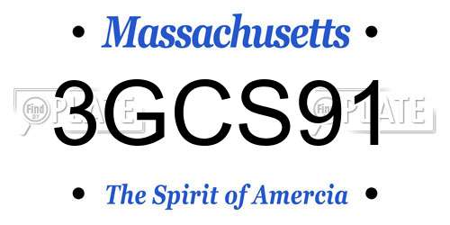 3GCS91 Massachusetts License Plate