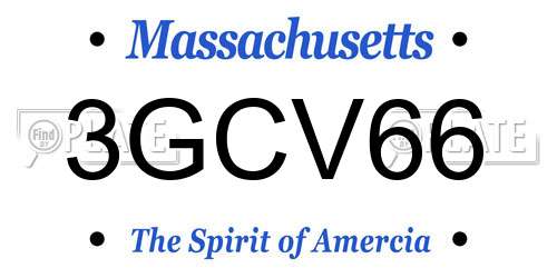 3GCV66 Massachusetts License Plate
