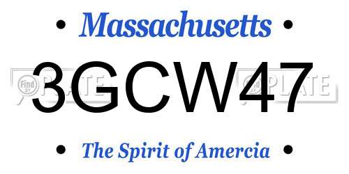 3GCW47 Massachusetts License Plate