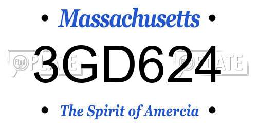 3GD624 Massachusetts License Plate