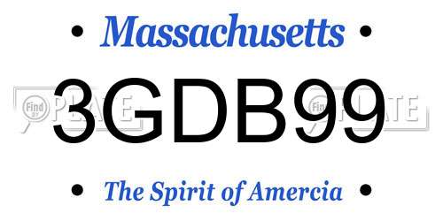 3GDB99 Massachusetts License Plate