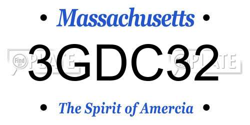 3GDC32 Massachusetts License Plate