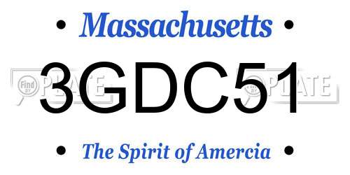 3GDC51 Massachusetts License Plate