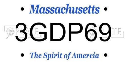 3GDP69 Massachusetts License Plate