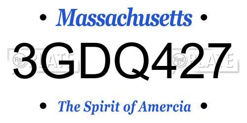 3GDQ427 Massachusetts License Plate