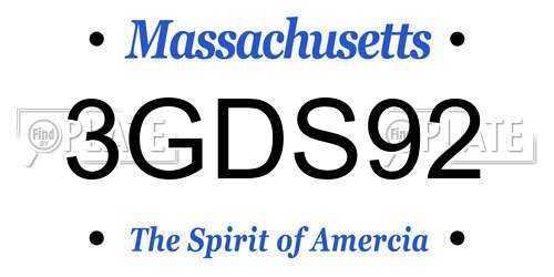 3GDS92 Massachusetts License Plate