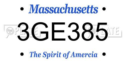 3GE385 Massachusetts License Plate
