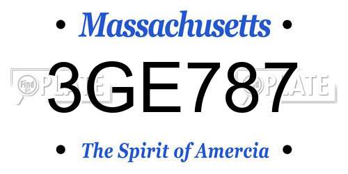 3GE787 Massachusetts License Plate