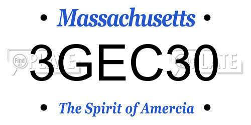 3GEC30 Massachusetts License Plate