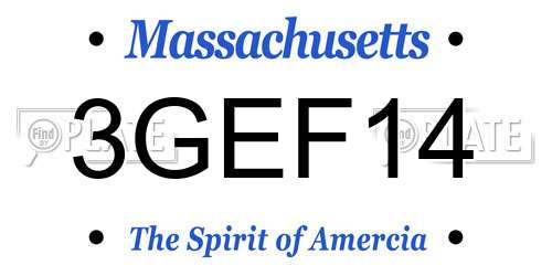3GEF14 Massachusetts License Plate