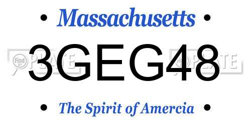 3GEG48 Massachusetts License Plate