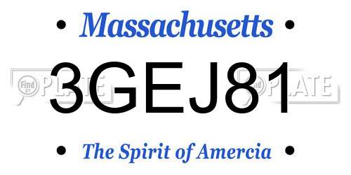 3GEJ81 Massachusetts License Plate