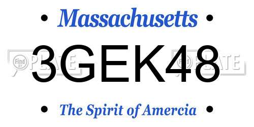 3GEK48 Massachusetts License Plate