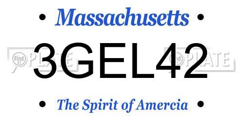 3GEL42 Massachusetts License Plate