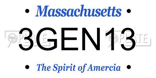 3GEN13 Massachusetts License Plate