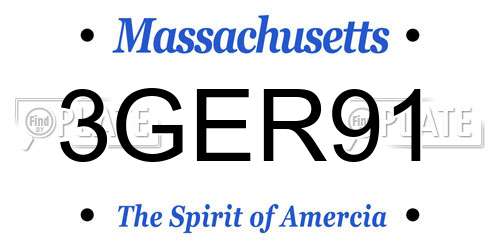 3GER91 Massachusetts License Plate