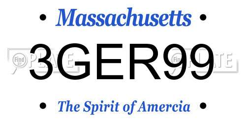 3GER99 Massachusetts License Plate