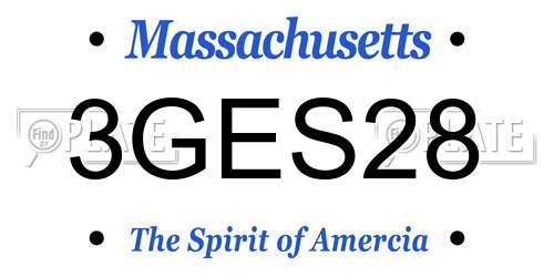 3GES28 Massachusetts License Plate