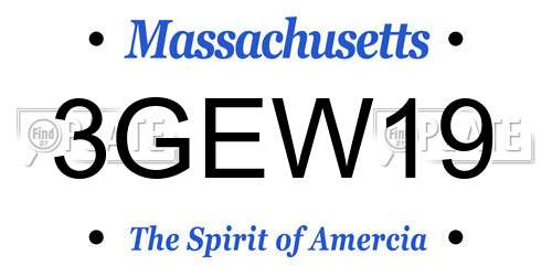 3GEW19 Massachusetts License Plate