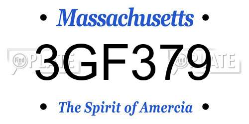 3GF379 Massachusetts License Plate