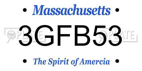 3GFB53 Massachusetts License Plate