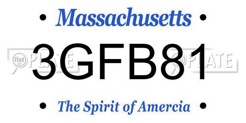 3GFB81 Massachusetts License Plate