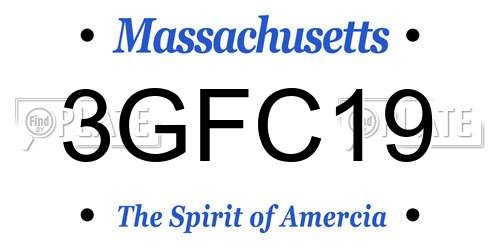 3GFC19 Massachusetts License Plate