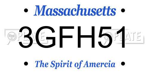 3GFH51 Massachusetts License Plate