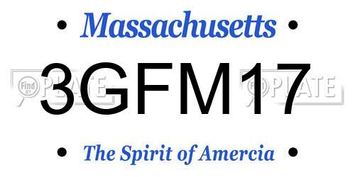 3GFM17 Massachusetts License Plate