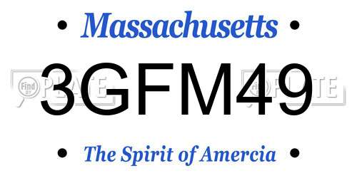 3GFM49 Massachusetts License Plate