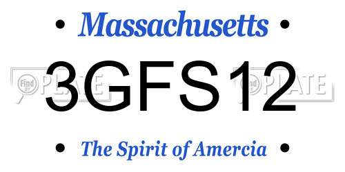 3GFS12 Massachusetts License Plate