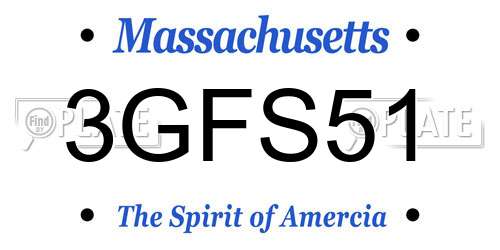 3GFS51 Massachusetts License Plate