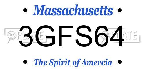 3GFS64 Massachusetts License Plate