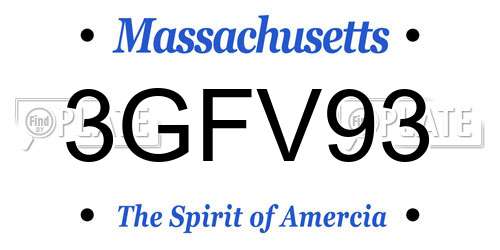 3GFV93 Massachusetts License Plate