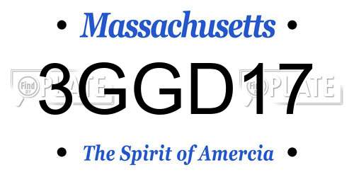 3GGD17 Massachusetts License Plate