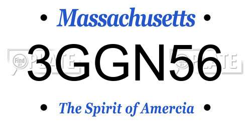 3GGN56 Massachusetts License Plate