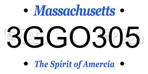 3GGO305 Massachusetts License Plate