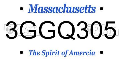 3GGQ305 Massachusetts License Plate